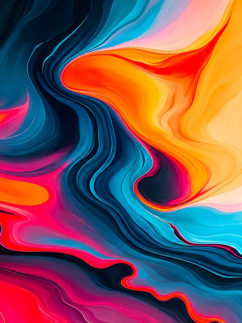 Dense Abstract Waves in Motion - Wallpapers for HTC/BlackBerry in 480x640 resolution