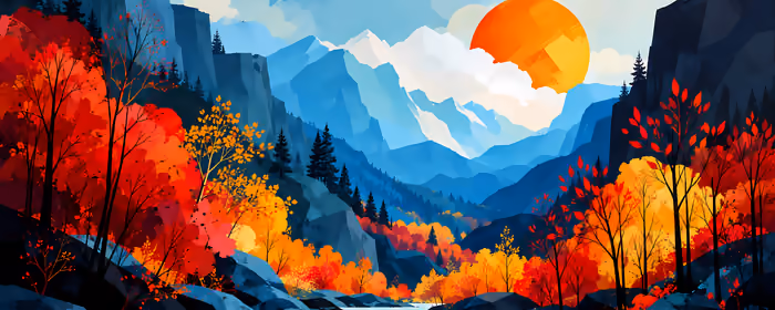 Обои облака для двух мониторов (7680x2160): осень, горы, река, закат