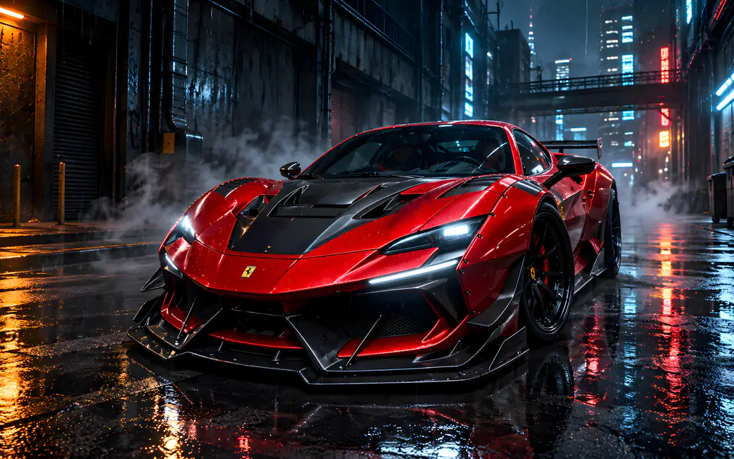 Ferrari SF90 XX Stradale with tuning — desktop and phone wallpaper, free download