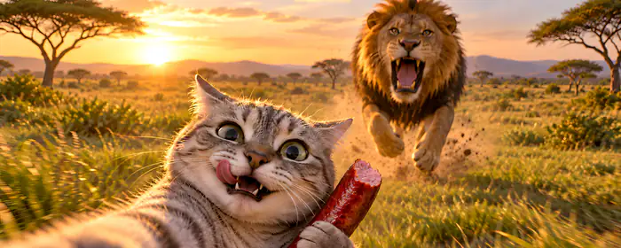 UltraWide 32:9 wallpapers (5120x1440): cat, lion, sunset, savanna