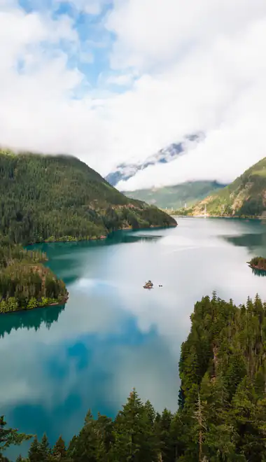 Wallpapers for Samsung Galaxy S24/S24 Ultra/S25 Ultra/S25+/S26 Ultra (1440x3120): North Cascades, lake, mountains, reflection