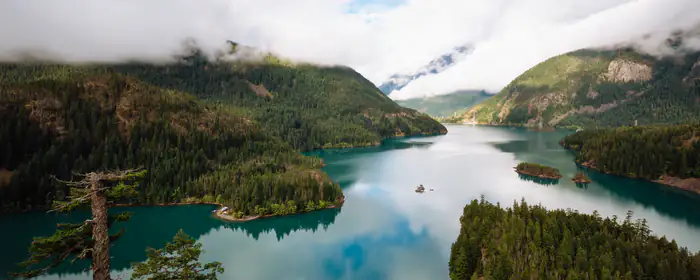 UltraWide 32:9 wallpapers (5120x1440): North Cascades, lake, mountains, reflection