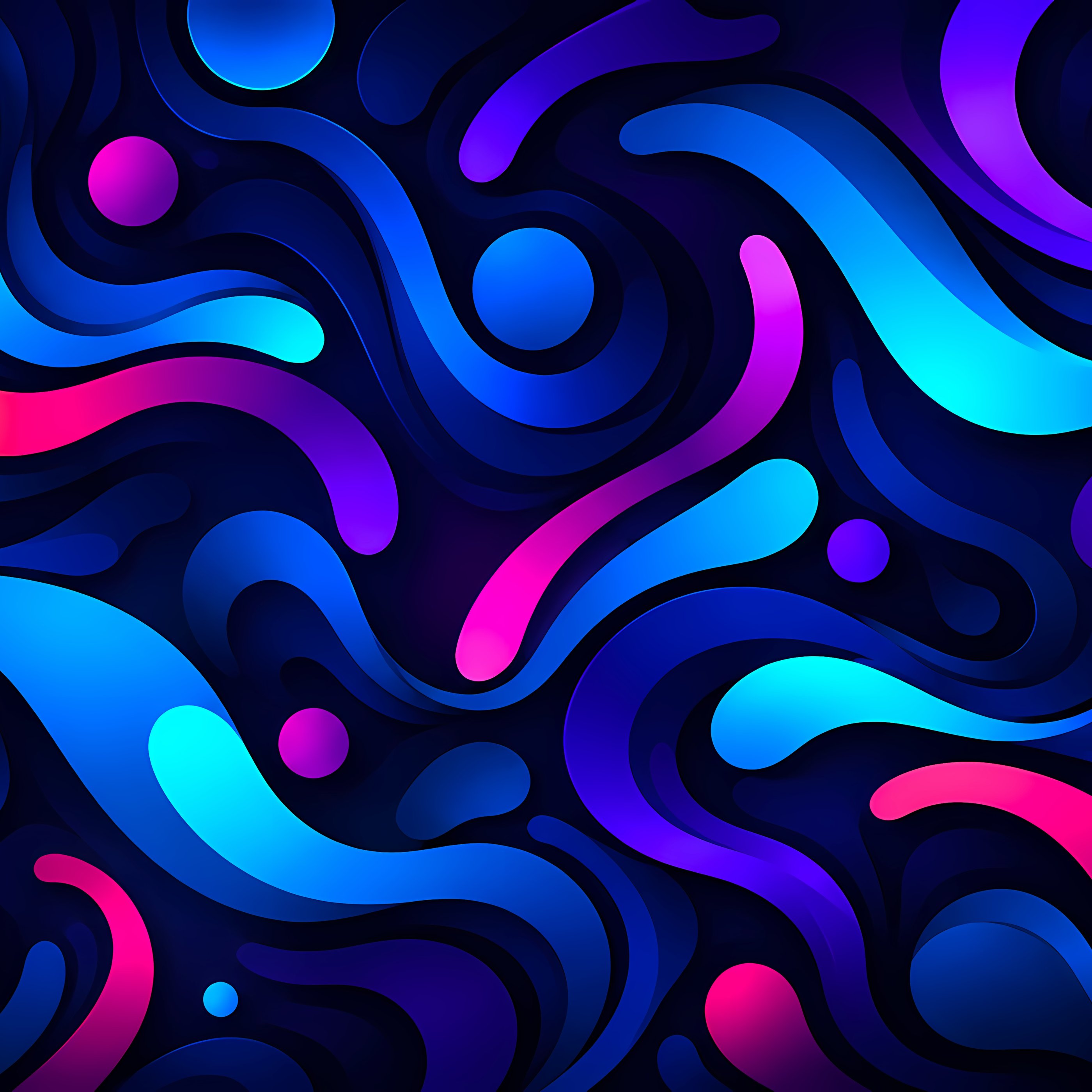Abstract multicolored waves - Wallpapers for Samsung Galaxy Tab S9+ in 2800x2800 resolution