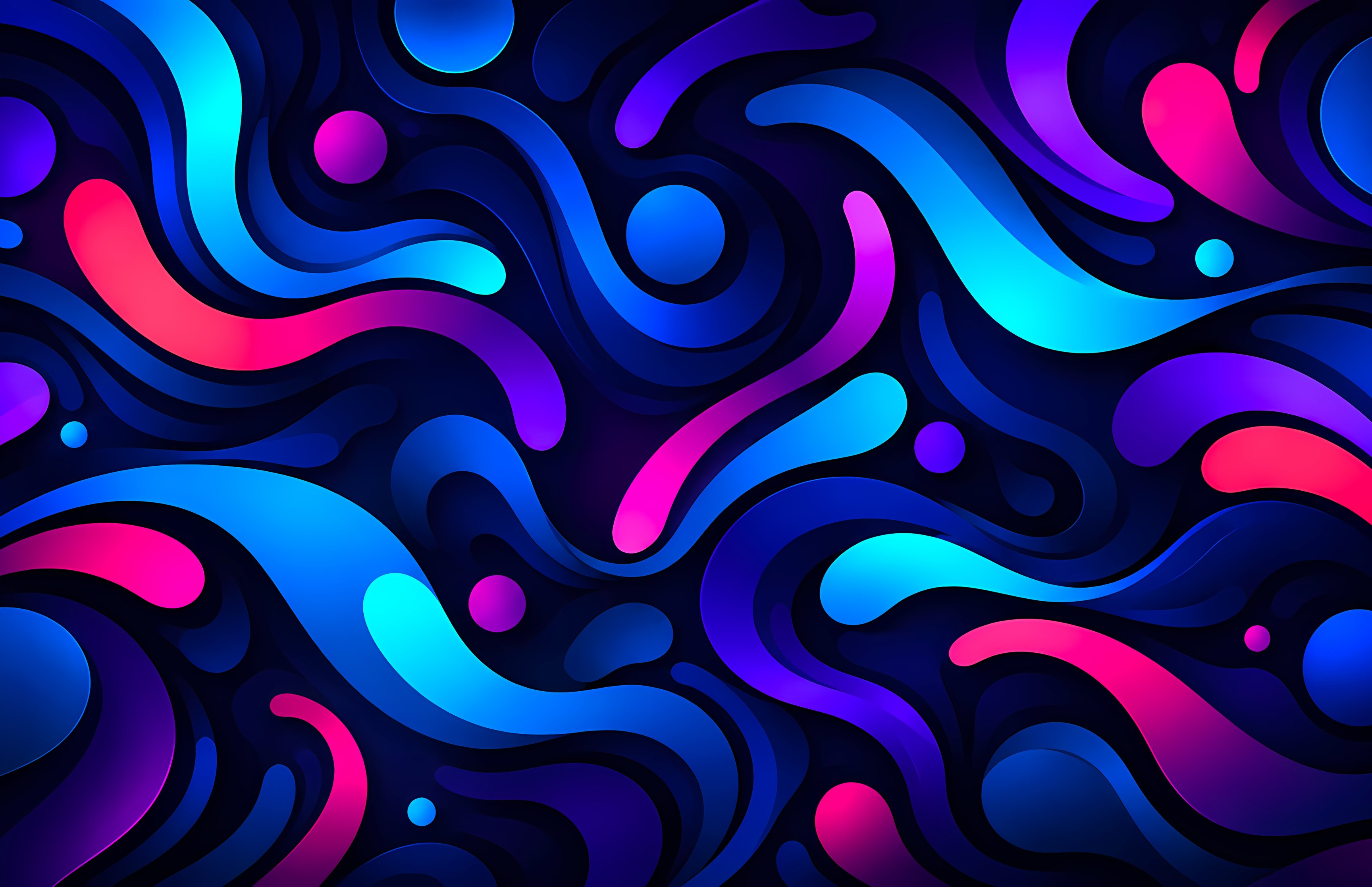 Abstract multicolored waves - Wallpapers for Apple MacBook 16.2″ in 3456x2234 resolution