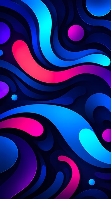 Abstract multicolored waves - Wallpapers for Nokia, Samsung in 360x640 resolution