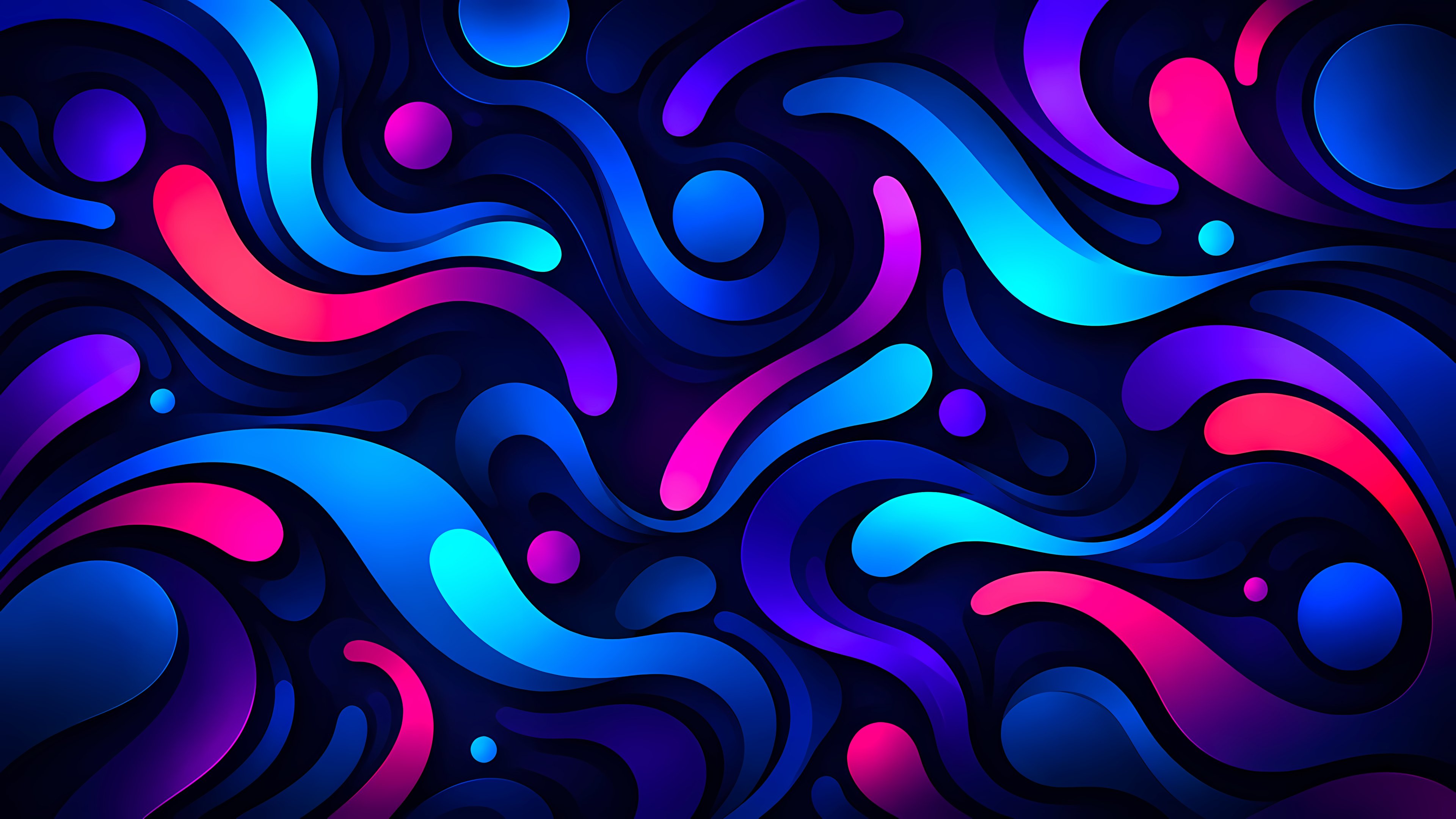 Abstract multicolored waves - 4K PC Wallpapers in 3840x2160 resolution