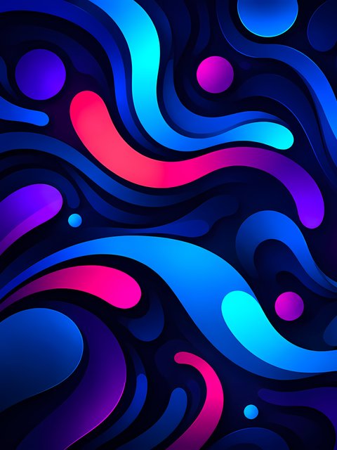 Abstract multicolored waves - Wallpapers for HTC/BlackBerry in 480x640 resolution