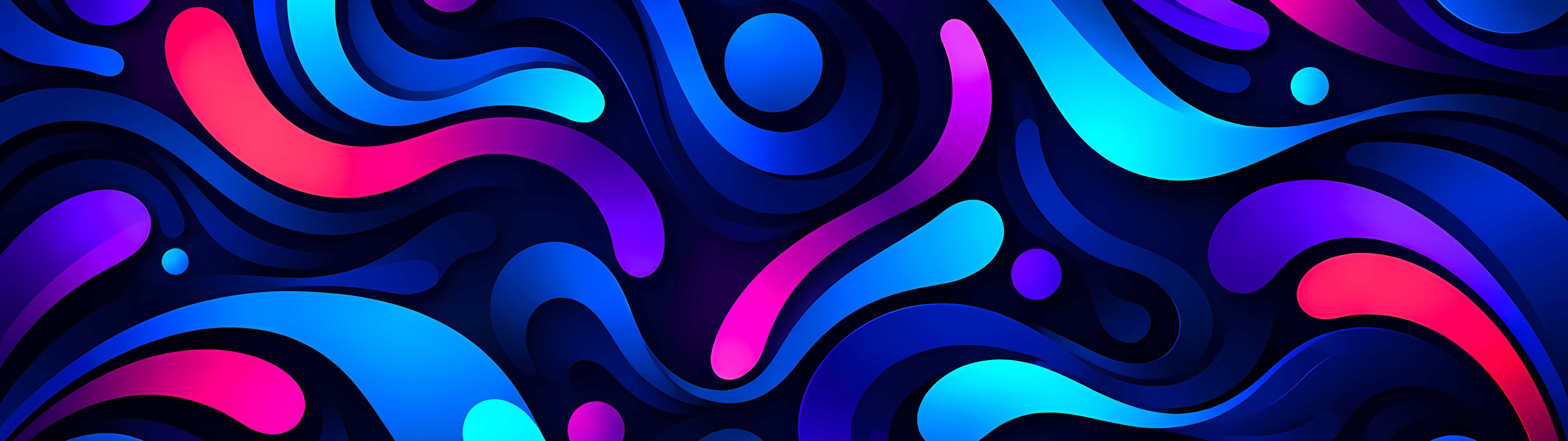 Abstract multicolored waves - Dual Monitor Wallpapers in 7680x2160 resolution