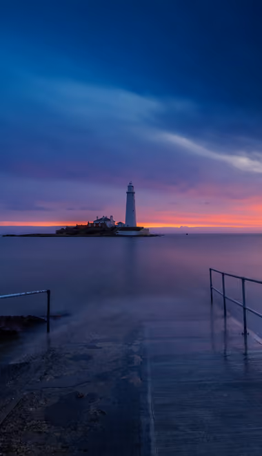 Nature wallpapers: sunset, lighthouse, sea, coast