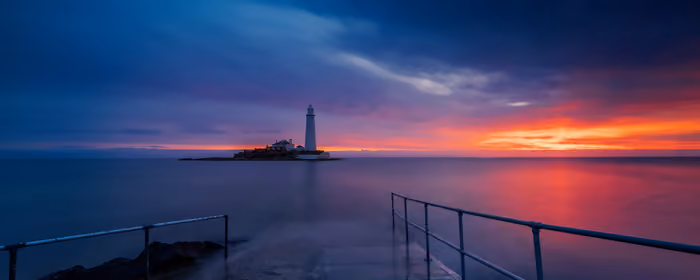 UltraWide 21:9 wallpapers (3440x1440): sunset, lighthouse, sea, coast