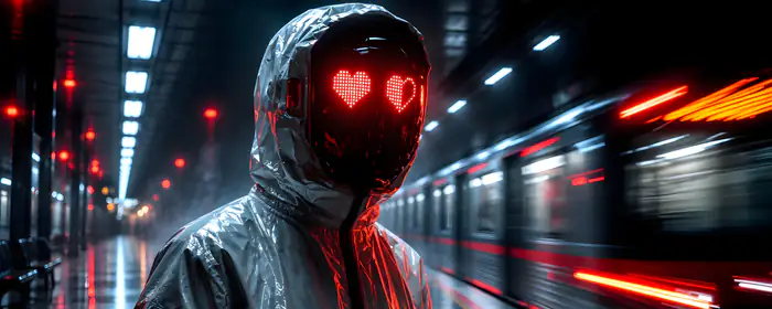 UltraWide 21:9 wallpapers (2560x1080): man, mask, heart, train