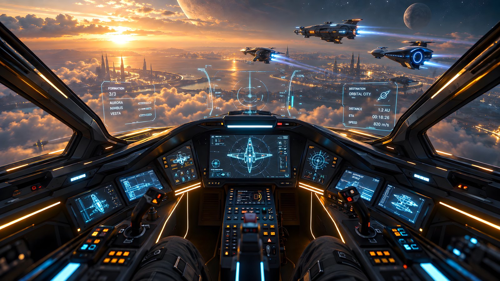 View from the cockpit of the spacecraft - wXGA++ wallpapers in 1600x900 resolution