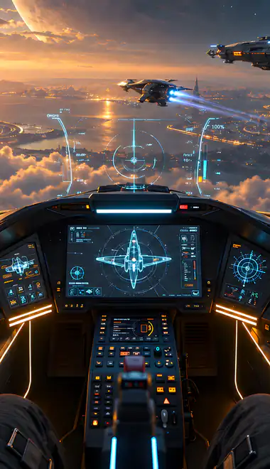 Wallpapers for Samsung Galaxy A13/A14/A53, Realme 12 Pro 5G, POCO M5 (1080x2408): spaceship, planet, pilot, drone