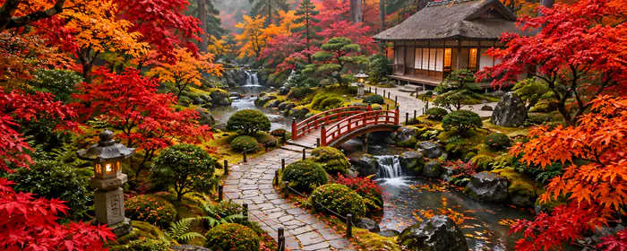 UltraWide 32:9 wallpapers (5120x1440): Japan, garden, autumn, autumn leaves