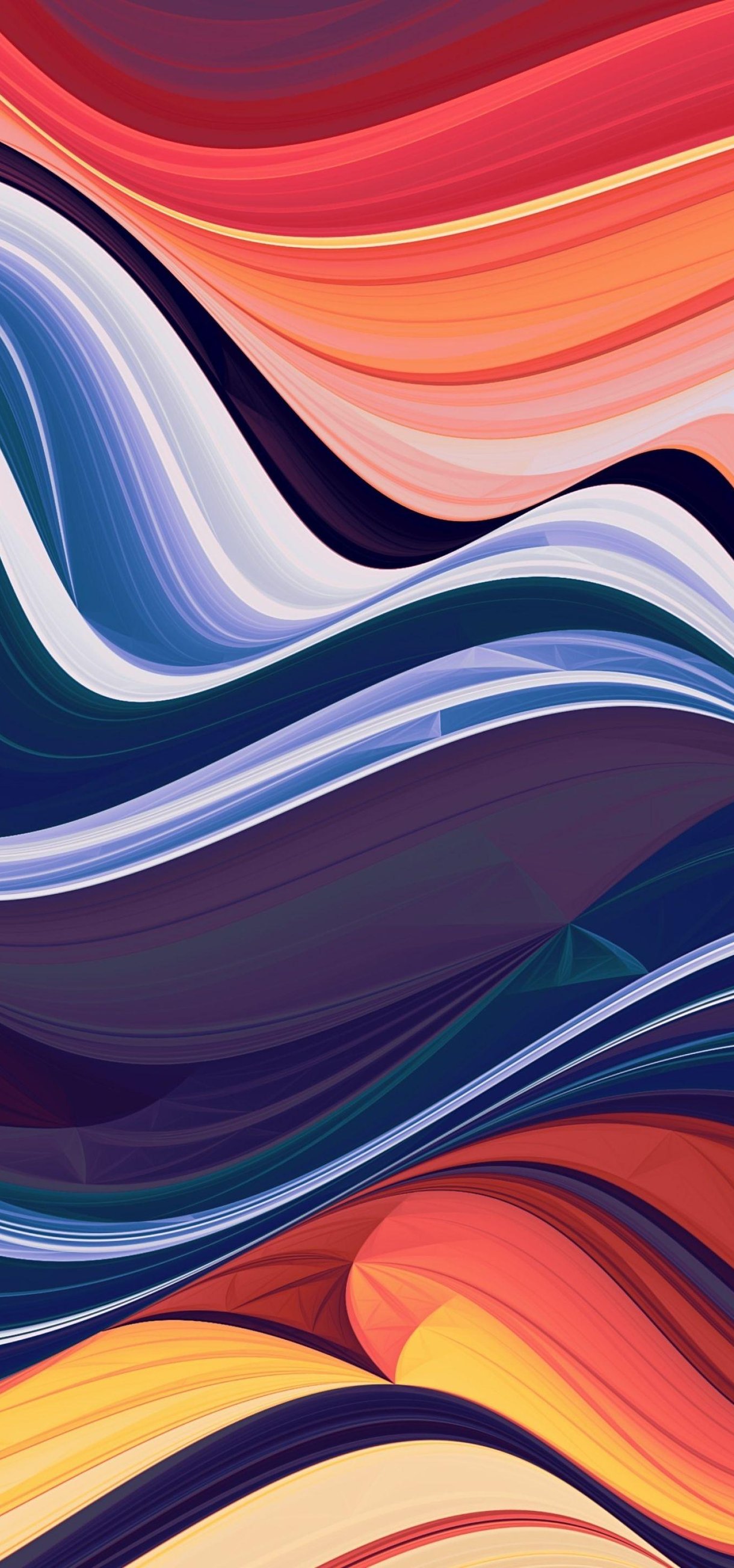 Abstract flowing colorful wavy lines - Wallpapers for Xiaomi 17/17 Pro in 1220x2608 resolution