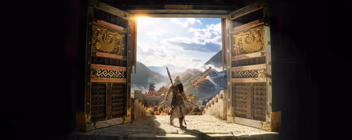 UltraWide 21:9 China wallpapers (3440x1440): Assassin's Creed Jade, mobile game, Great Wall of China, mountains