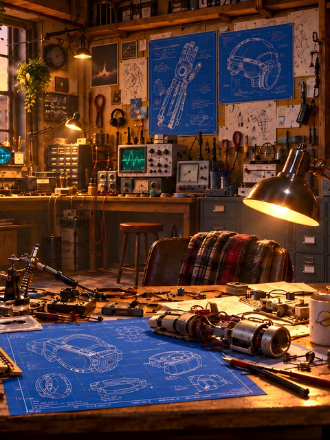 Retro Engineer Workshop at Sunset - Wallpapers for HTC/BlackBerry in 480x640 resolution