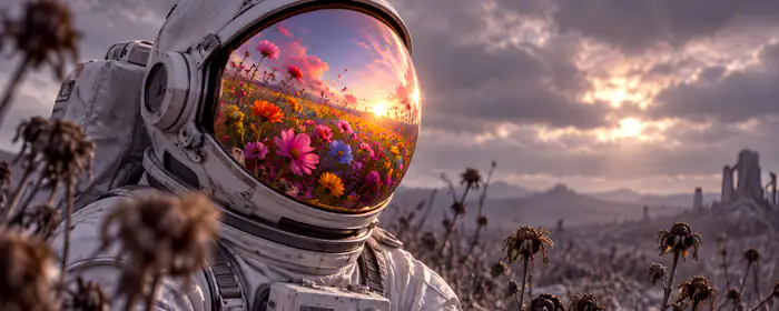 5K2K UltraWide 21:9 wallpapers (5120x2160): astronaut, planet, flowers, reflection