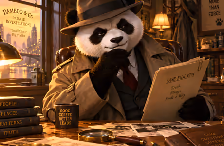 Full HD Hat wallpapers (1920x1080): panda, detective, retro, office