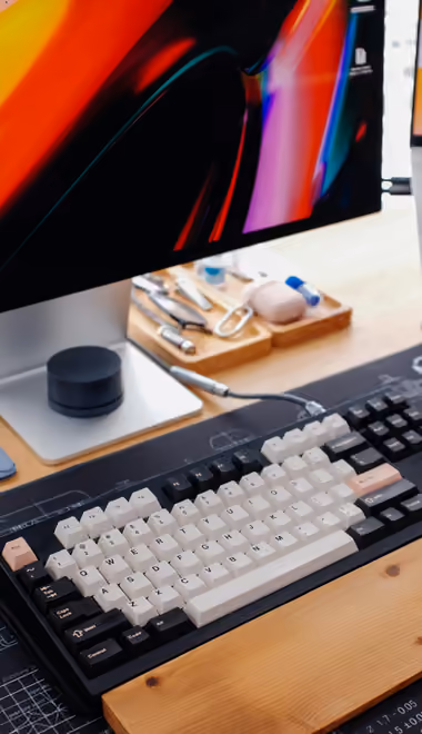 Notebook Wallpapers for Samsung Galaxy A13/A14/A53, Realme 12 Pro 5G, POCO M5 (1080x2408): Apple Macbook, Apple iMac, monitor, keyboard
