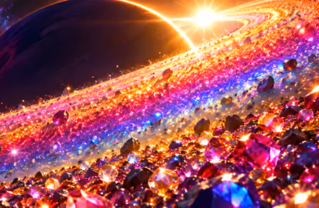 Gemstone Wallpapers for Samsung/Xiaomi (2000x2000): planet, ring, stars, nebula