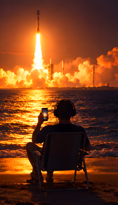 Обои облака для iPhone 5/5S/5C/SE (640x1136): SpaceX, ракета, мужчина, огонь