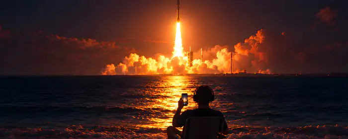 Dual Monitor Wallpapers Rocket (7680x2160): SpaceX, rocket, man, fire