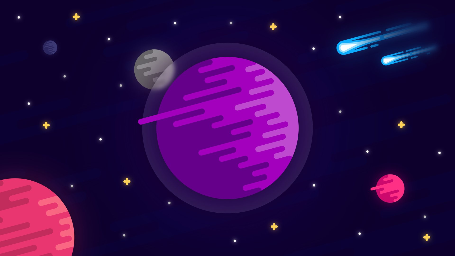 Vector Planets Among the Stars - Full HD wallpapers in 1920x1080 resolution