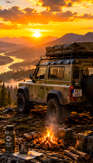Trees Wallpapers for iPhone 11/XR (828x1792): Land Rover Defender, motorcycle, mountains, campfire