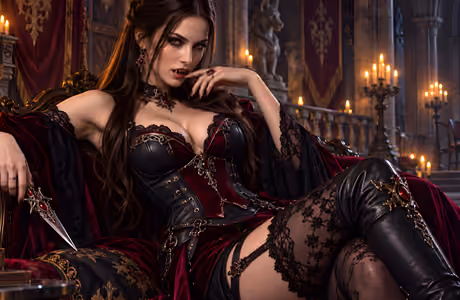 Passion Wallpapers: vampire, woman, castle, dagger