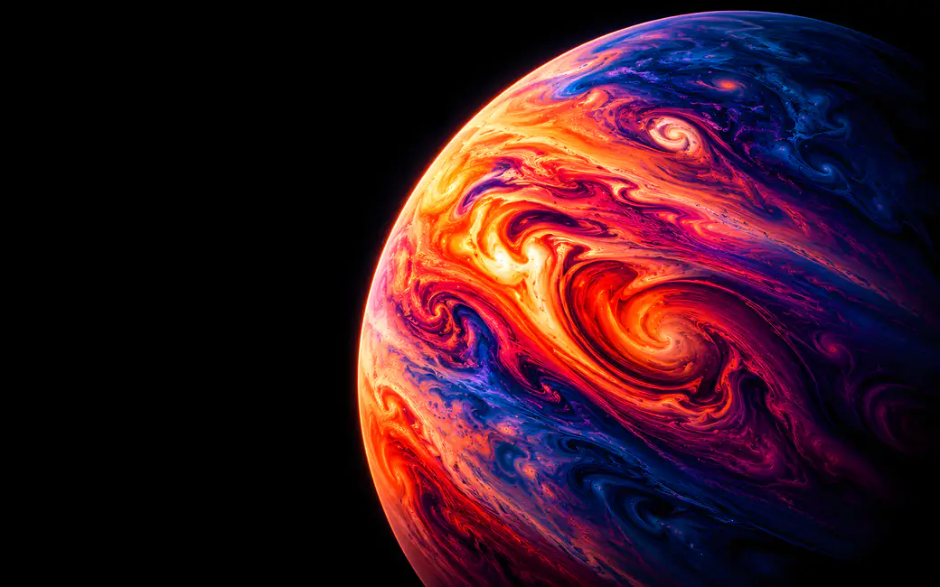 Jupiter with a Colorful Surface — desktop and phone wallpaper, free download