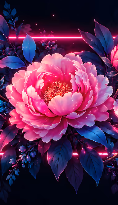 Wallpapers for Samsung, HTC, Sony (540x960): peonies, flowers, leaves, neon