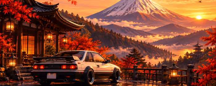 5K2K UltraWide 21:9 wallpapers (5120x2160): Nissan, coupe, Fuji, temple