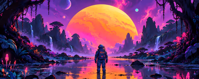 Космонавты в космосе обои для UltraWide мониторов 32:9 (3840x1080): космонавт, внеземной, Луна, вода
