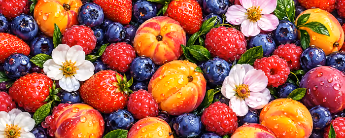 5K2K UltraWide 21:9 wallpapers (5120x2160): fruit, berries, flowers, leaves