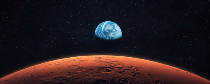 UltraWide 32:9 wallpapers (3840x1080): Mars, Earth, crater, stars