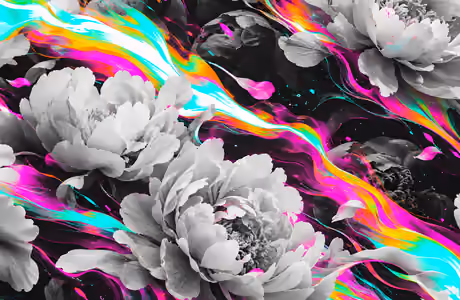 Abstractions wallpapers: peonies, waves, spectrum, flow