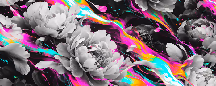 Dual Monitor Wallpapers (7680x2160): peonies, waves, spectrum, flow