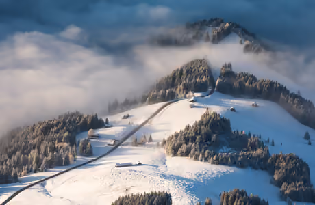 Village Wallpapers for Samsung Galaxy Tab (1920x1920): winter, mountains, road, forest