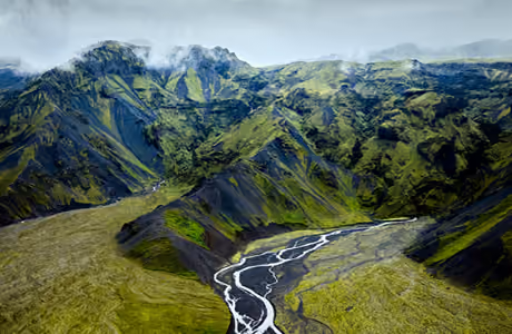 Water Wallpapers for Lenovo, Huawei (1280x1280): Iceland, mountains, valley, river