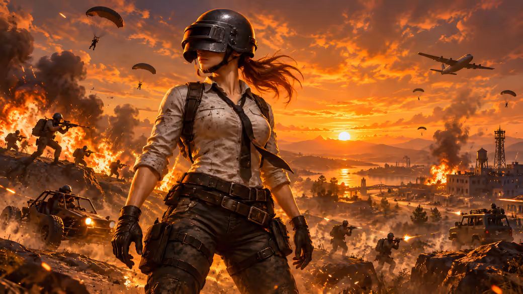 PUBG: Battlegrounds Warrior Battle — desktop and phone wallpaper, free download