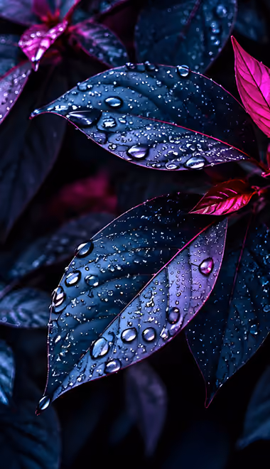 Обои макро для iPhone X/XS/11 Pro (1125x2436): листья, роса, капли, крупный план