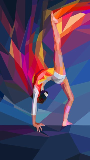 Гимнастика в low poly - Обои для Nokia, Samsung в разрешении 360x640