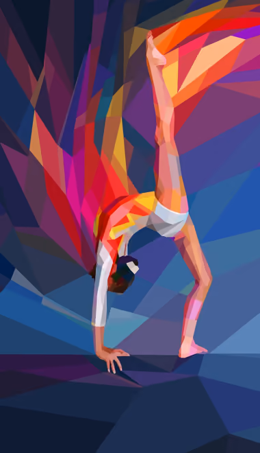 Обои гимнастика для Samsung (360x740): гимнастика, спортсмен, баланс, low poly