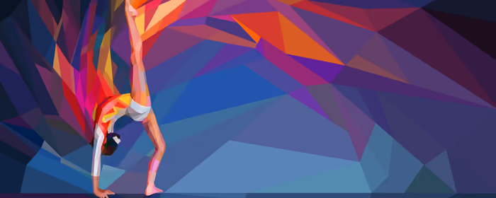 Обои спорт: гимнастика, спортсмен, баланс, low poly