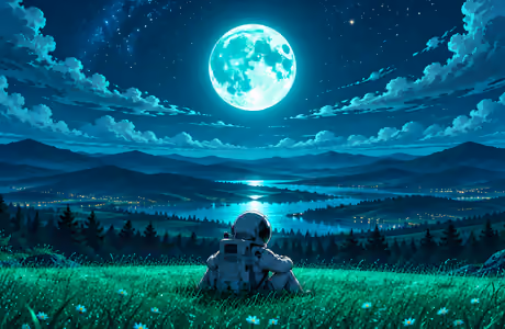 WSXGA+ Starry sky wallpapers (1680x1050): astronaut, Moon, mountains, starry sky