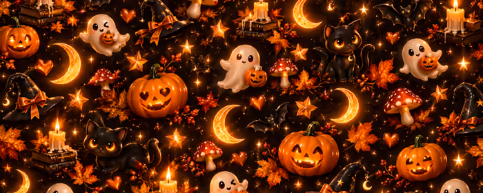 UltraWide 32:9 Ghost wallpapers (3840x1080): Halloween, jack-o-lantern, cat, ghost