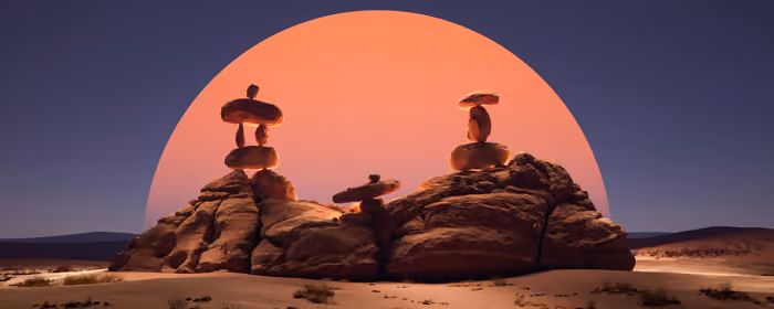 Nature wallpapers: sunset, desert, stones, Sun