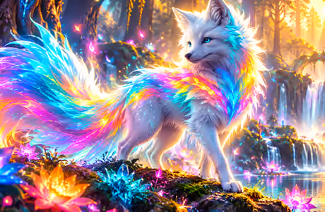 UXGA Moss wallpapers (1600x1200): fox, fairy world, waterfall, river