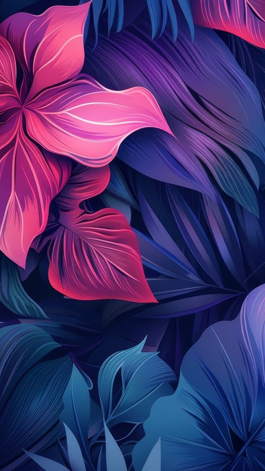 Tropical leaves from the jungle - Wallpapers for Samsung, HTC, Sony in 540x960 resolution